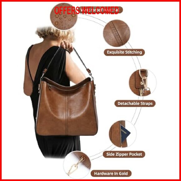 3-Piece Leather Purse Set with Wallet, Crossbody & Tote Bags - Picture 7 of 8